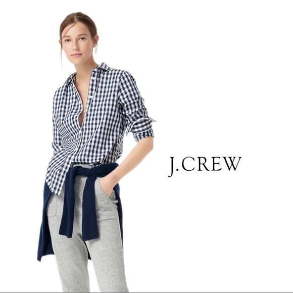 NEW J Crew Poplin Checker button down Shirt - Picture 1 of 11